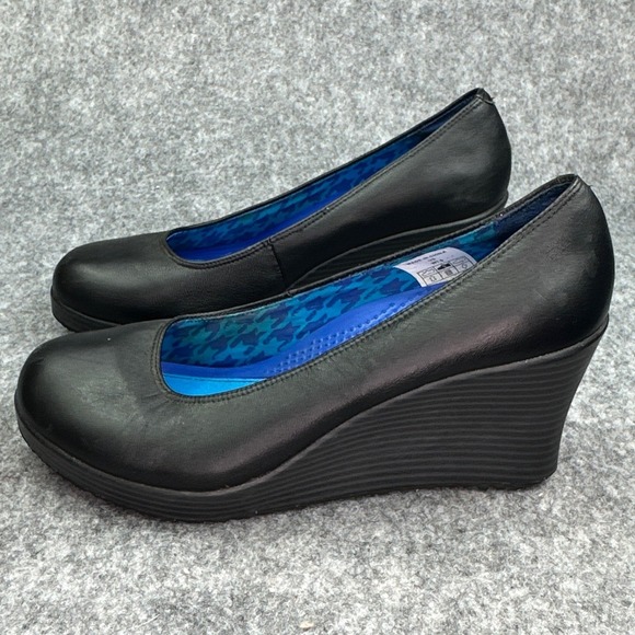 Crocs A-Leigh Black Wedge Slip On Shoes Womens 7.5 Closed Toe - Picture 4 of 10